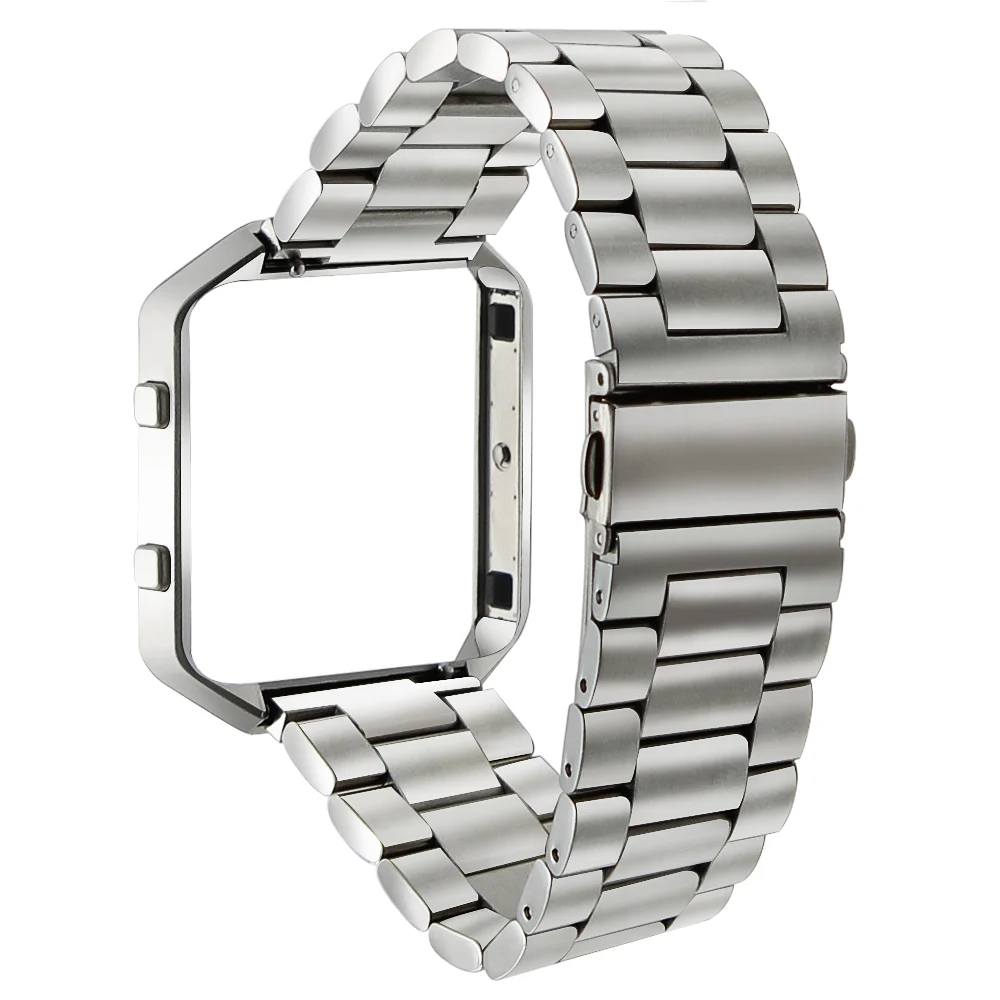 Ремешок для часов из нержавеющей стали + металлическая рамка Fitbit Blaze Смарт