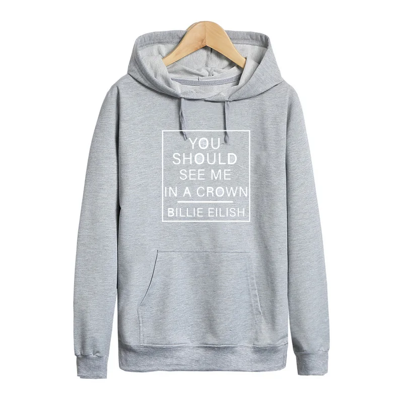 Billie Eilish толстовка женская с длинным рукавом Eilish Merch Lothse унисекс пуловеры Эстетическая Толстовка Топы Dropshop женские пальто - Цвет: gray