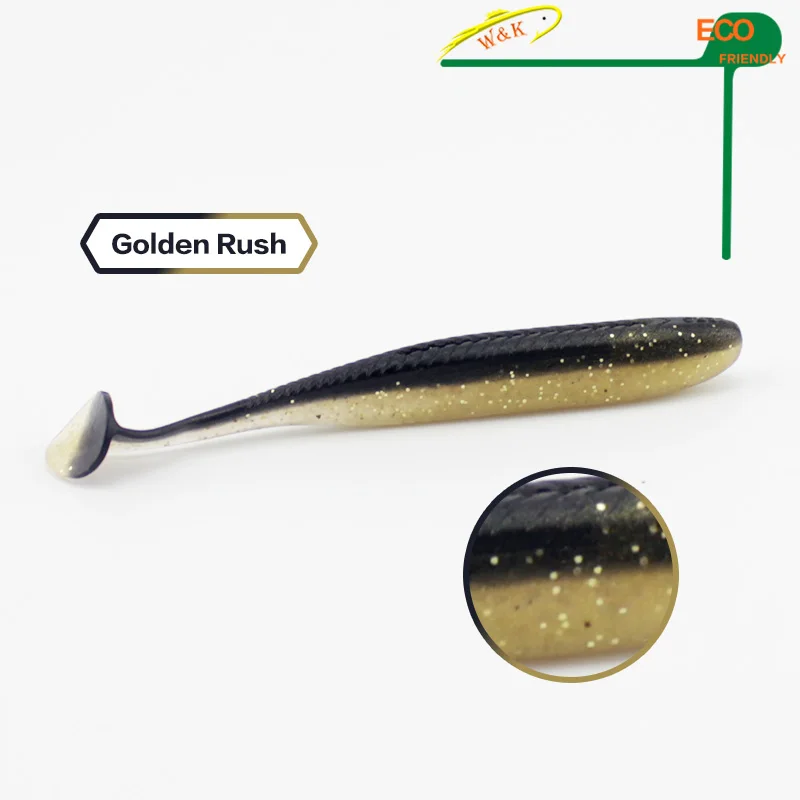 Golden Rush W& K брендовая мягкая Рыбалка приманка 9 см 10 шт./пакет форели Рыбалка живец мягкие приманки Плавание Шад Палтус лосось COD Best# J1603-090 - Цвет: Golden Rush