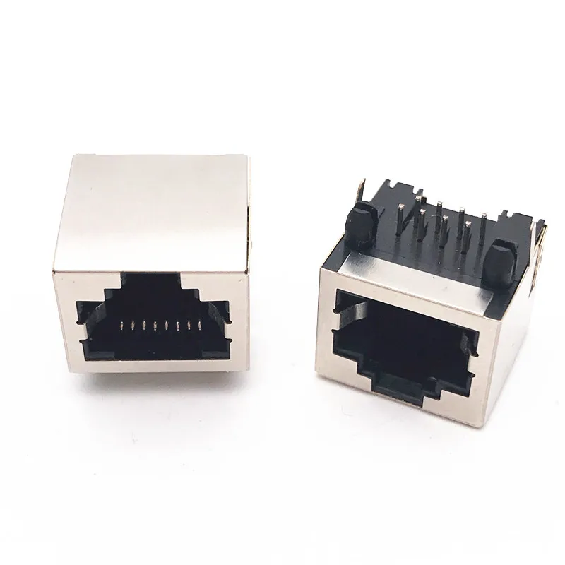 60pcs/lot New RJ45 LAN Connector Modular Network 56 90 Degree PCB Port Обустройство дома