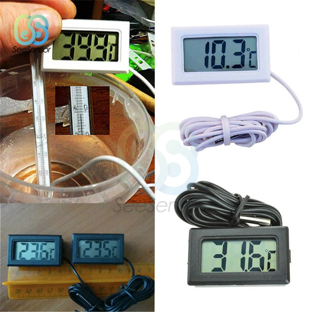 

Цифровой мини-термометр с ЖК-дисплеем, термометр для морозильной камеры, термометр для холодильника температурой-50-110 ℃, водонепроницаемый зонд для помещений и улицы