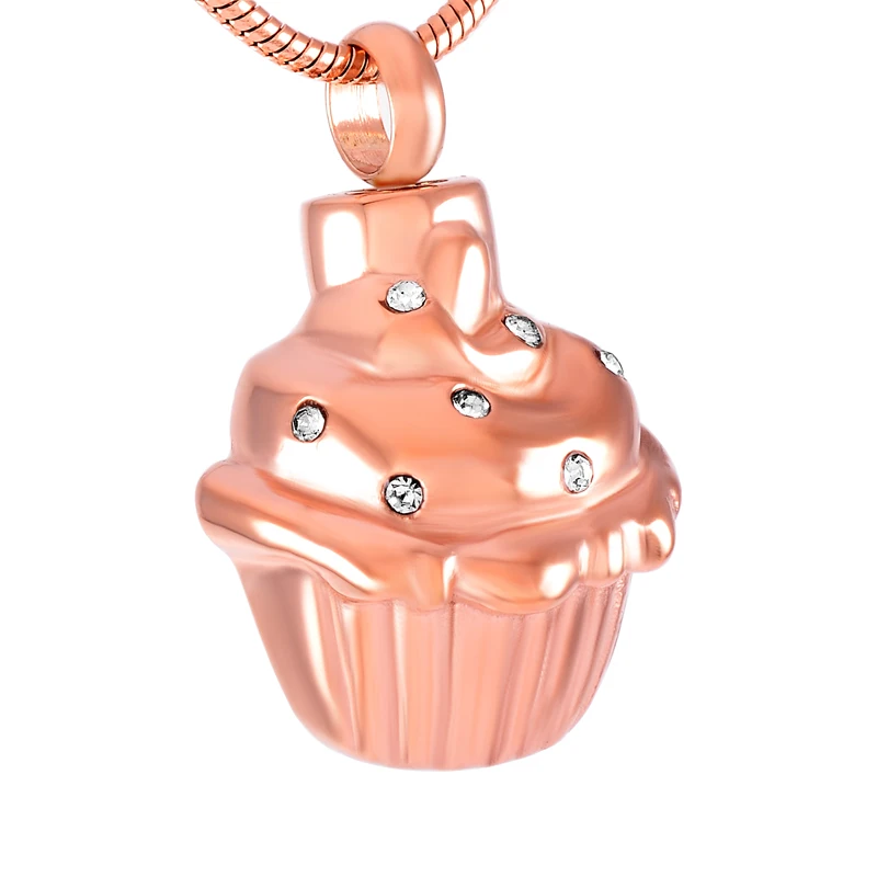 

IJD8670 Stainless Steel Cupcake Cremation Pendant Necklace Memory Ashes Souvenir Urn Bracket