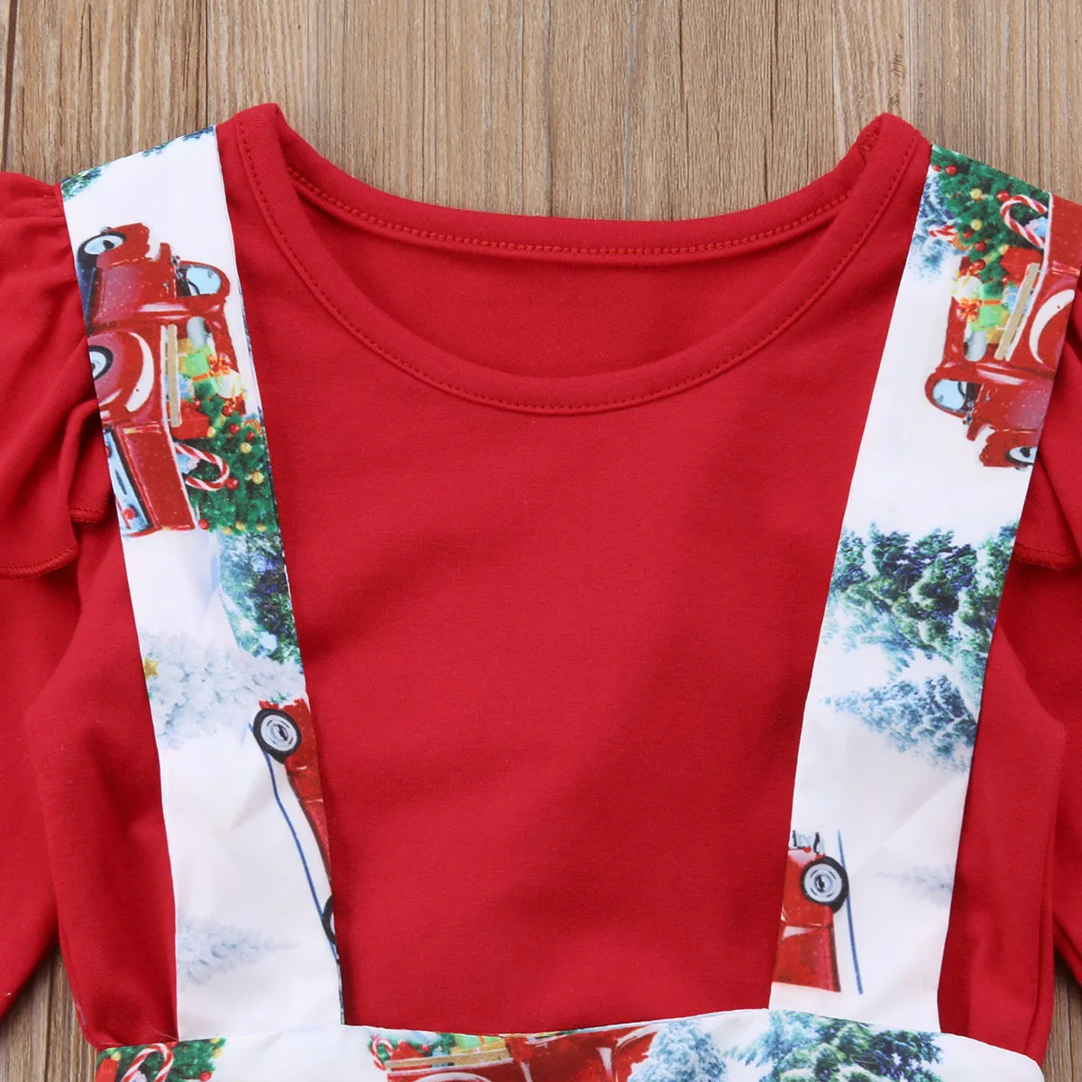Christmas Newborn Clothes Sets Cartoon Car Tree Print Baby Girls Suits Bodysuits+Skirt 2pcs Toddler Outfit Costume | Детская одежда и