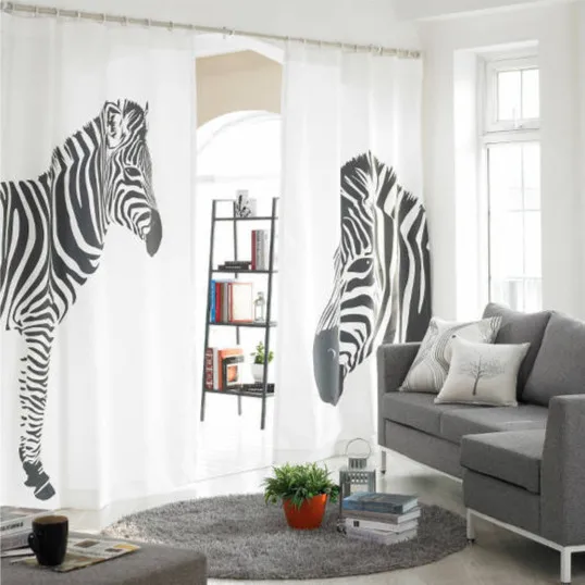 Морден Зебра занавески для окна спальни гостиной высокое качество хлопок и лен