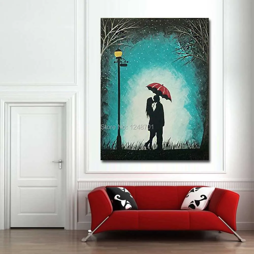 Ручная роспись абстрактная парная лампа пейзаж картина маслом на фотографиях