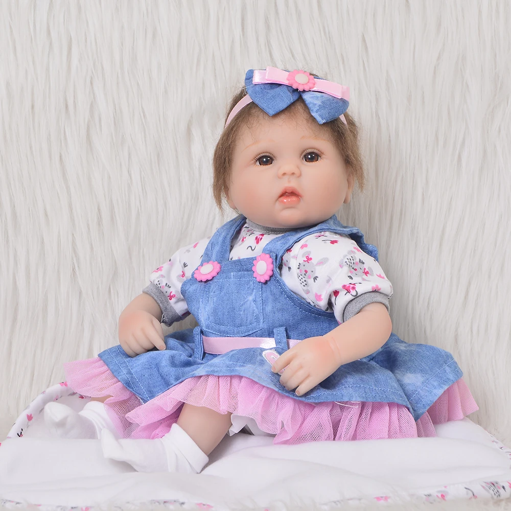 Новое поступление Силиконовые Винил 17 дюймов Reborn Baby куклы игрушка с голубое
