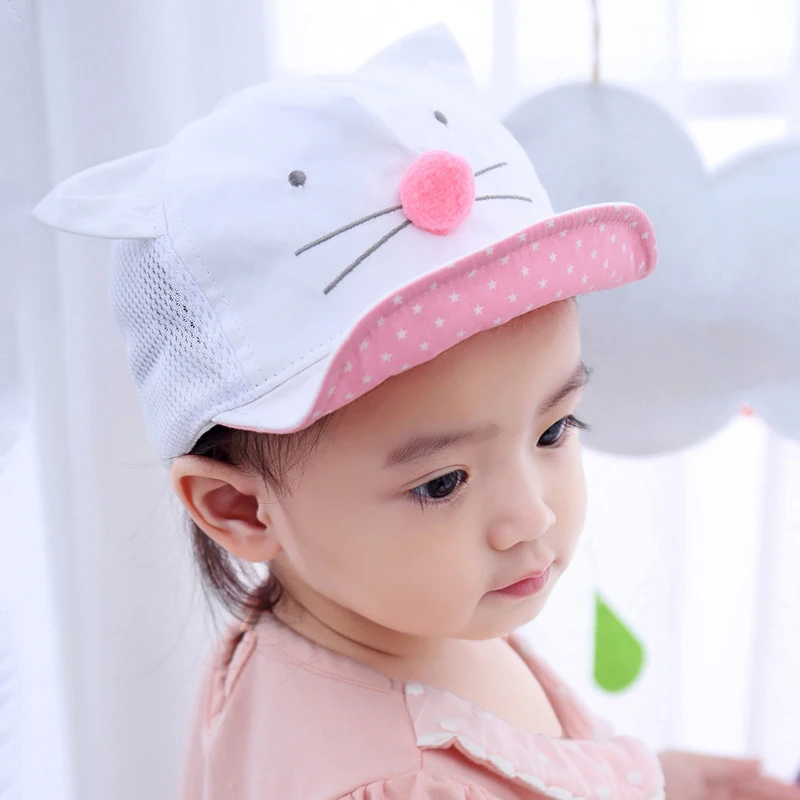 

Cute Cat Baby Kid Hat Baby Boys Girls Caps Sunhat Infant Baby Spring Summer Autumn Comfortable Snapback With Ear Sunscreen