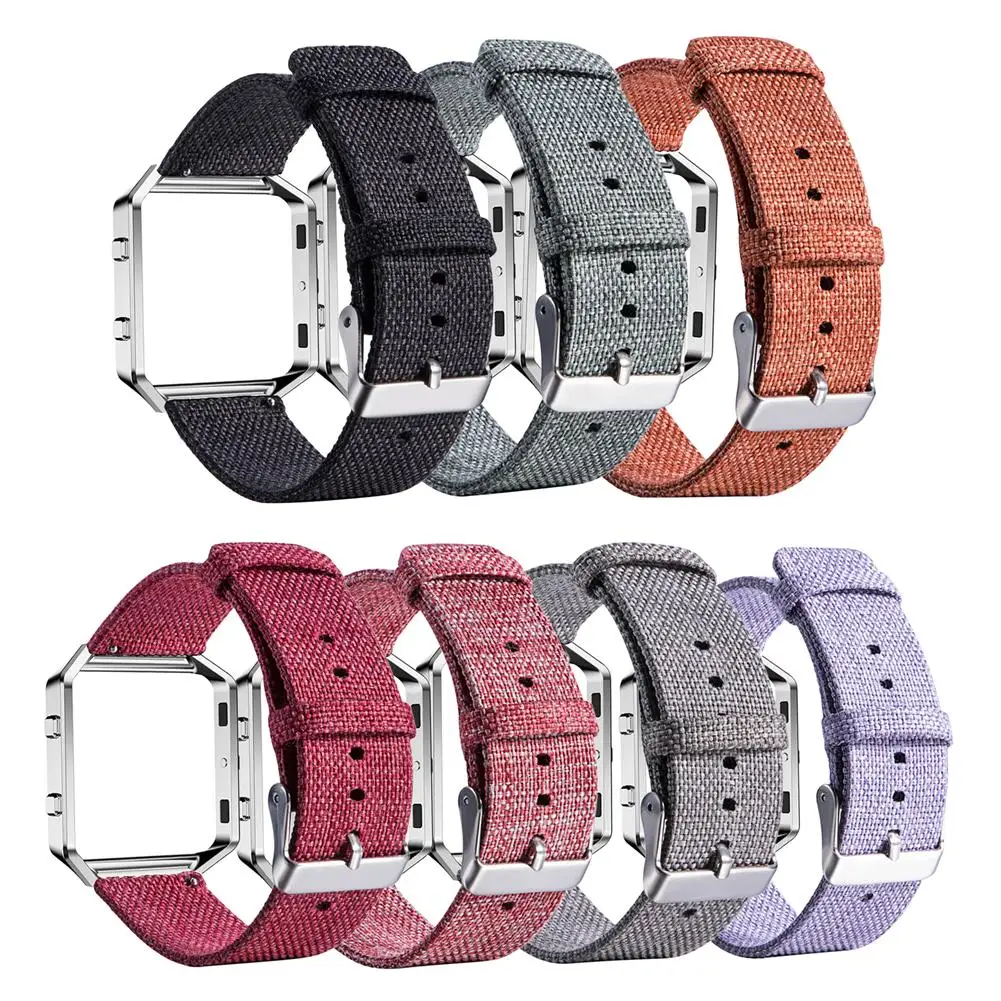 Нейлоновые холщовые ремешки для Fitbit Blaze Replacment, браслет, наручный ремень, подходят для битов, умные часы, ремешки, браслет, металлическая пряжка