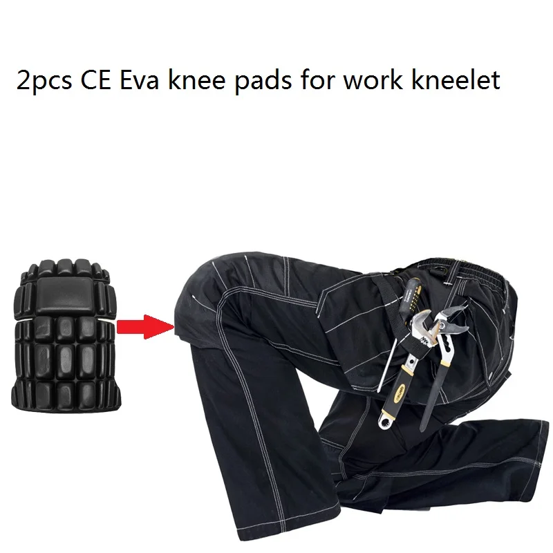 

New 2 Pcs Ce Eva Knee Pads For Work Kneelet For Professional Working Pants Knee Protective Removable Kneepads Safety Accessories