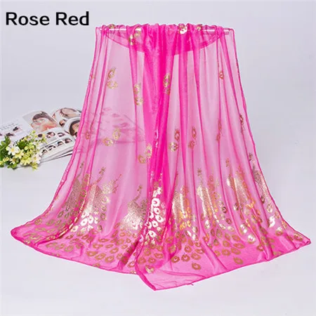 Женские Модные шифоновые шарфы с принтом павлина длинная шаль подарок |