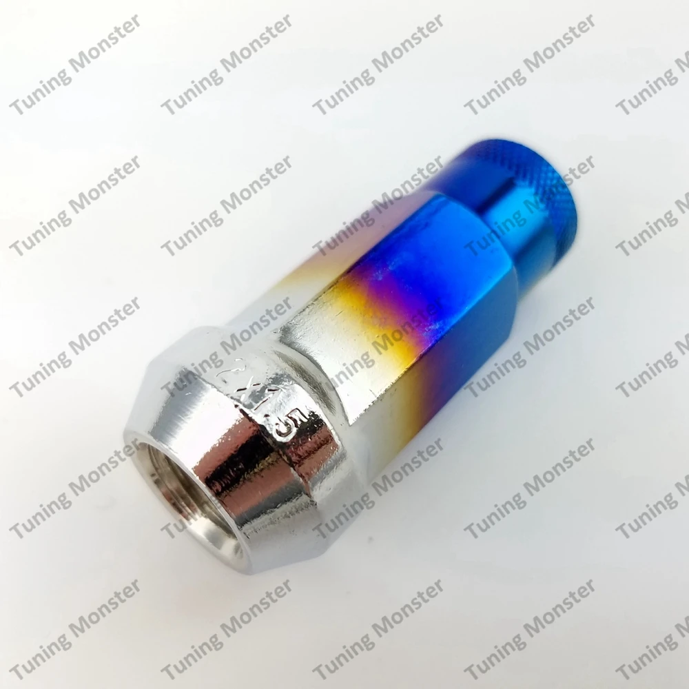 20 шт Сталь колеса гайки Длина 50 мм M12x1.5/M12x1.25 жареные Blue