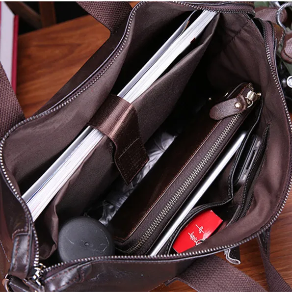 Men Luxury Fashion Handbag Genuine Leather Bags Business Mens Messenger Shoulder Bag Crossbody Men's Briefcase Laptop Tote | Багаж и