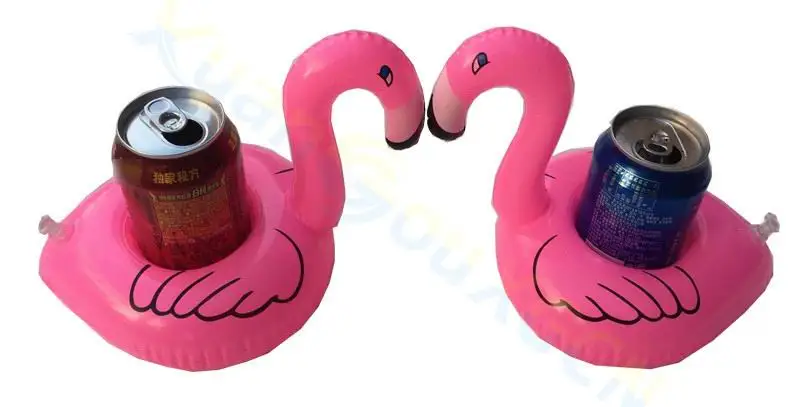 2pcs Flamingo Пляжные пикники вечерние надувные воды лед бар стол чашка Салатница бассейн телефон чашка напиток плавающий держатель Мини пляж плавательный матрац - Цвет: 2pcs Flamingo