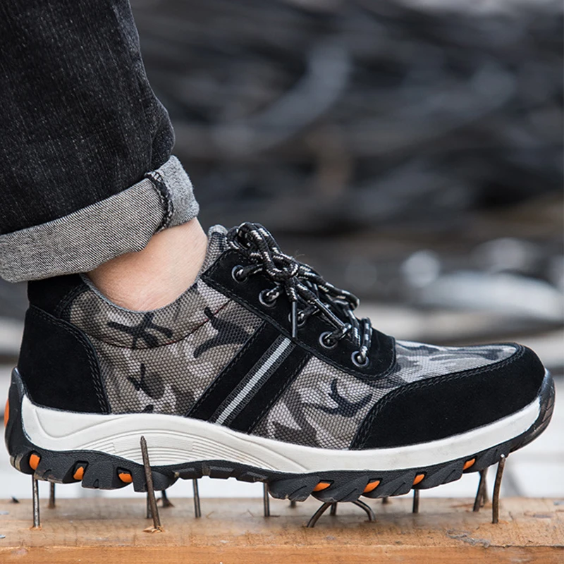 Рабочие ботинки Мужская обувь со стальным носком безопасные рабочие