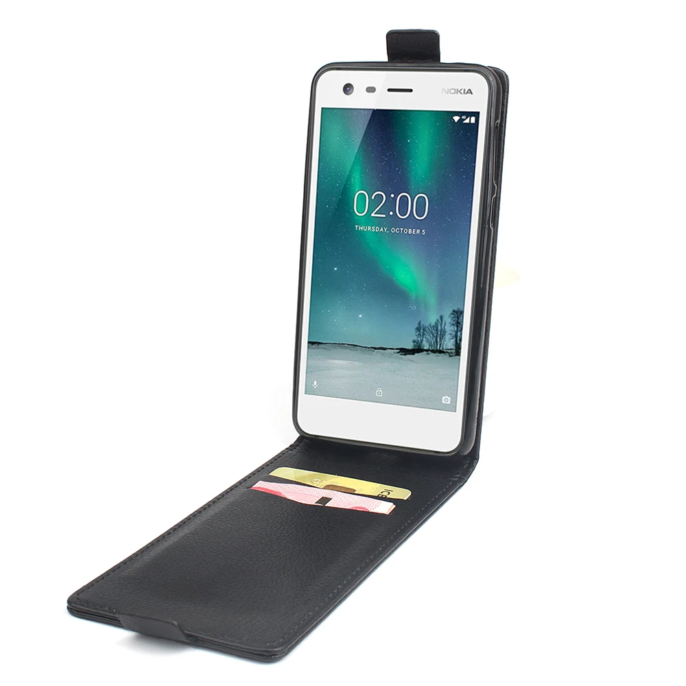 Litchi Grain High Quality Leather Case For Nokia 2 Flip Cover Phone Cases Fashion Luxury Shell Funda Bags | Мобильные телефоны и