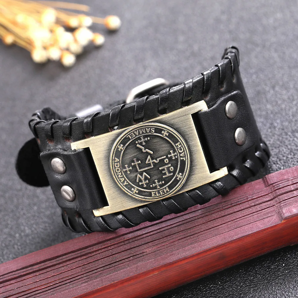 Браслет Skyrim Amulet Angel широкий кожаный браслет на кнопках греческие аксессуары с