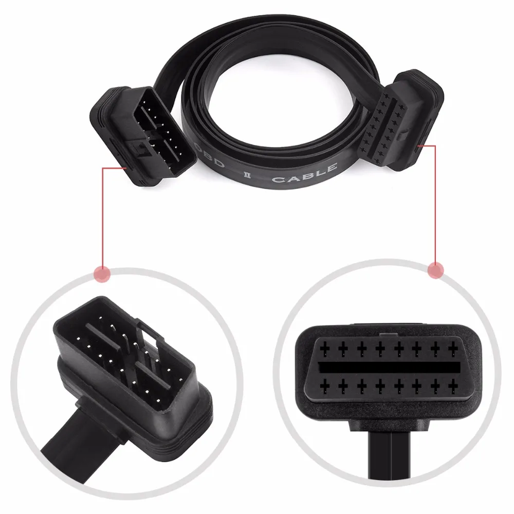 New Noodle OBDII 60CM 16Pin OBD2 Extension Cord ELM327 Male To cable OBD 2 Auto Car Diagnostic Cable Connector Adapter | Автомобили и