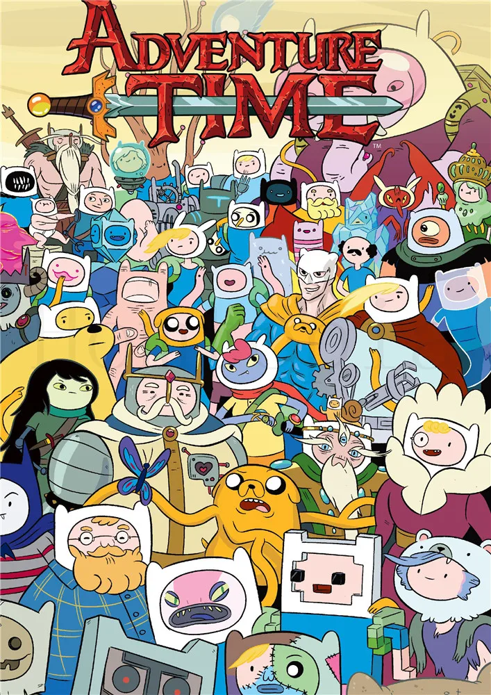 Зеленый Adventure Time постеры, Мультяшные настенные наклейки, белая бумага с покрытием, принты для украшения дома, гостиной, спальни, бара, домашнего искусства, бренд - Цвет: Зеленый