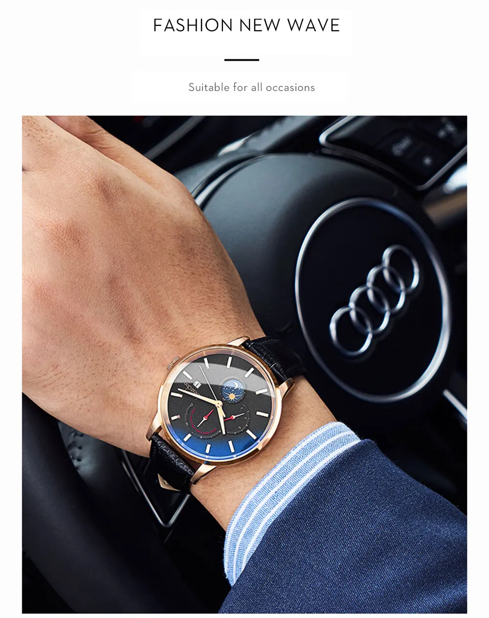 Bestdon Мужские Спортивные механические часы Роскошные автоматические Moon Phase часы водонепроницаемые кожаные повседневные Лидирующий бренд Relogio Masculino