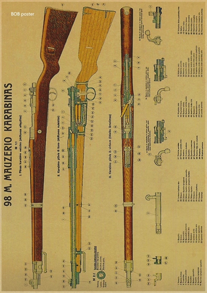 AK74/47 плакаты с изображением оружия/военные фанаты ВИНТАЖНЫЙ ПЛАКАТ из крафт-бумаги Ретро плакат/настенные декоративные бумажные плакаты Наклейка на стену - Цвет: P060