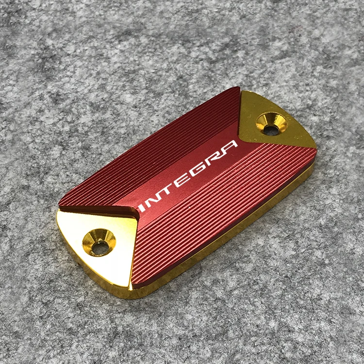 Red-Gold CNC спереди Тормозная жидкость Крышка Резервуара кепки для Honda INTEGRA 750 700 логотип(INTEGRA - Цвет: Red-Gold