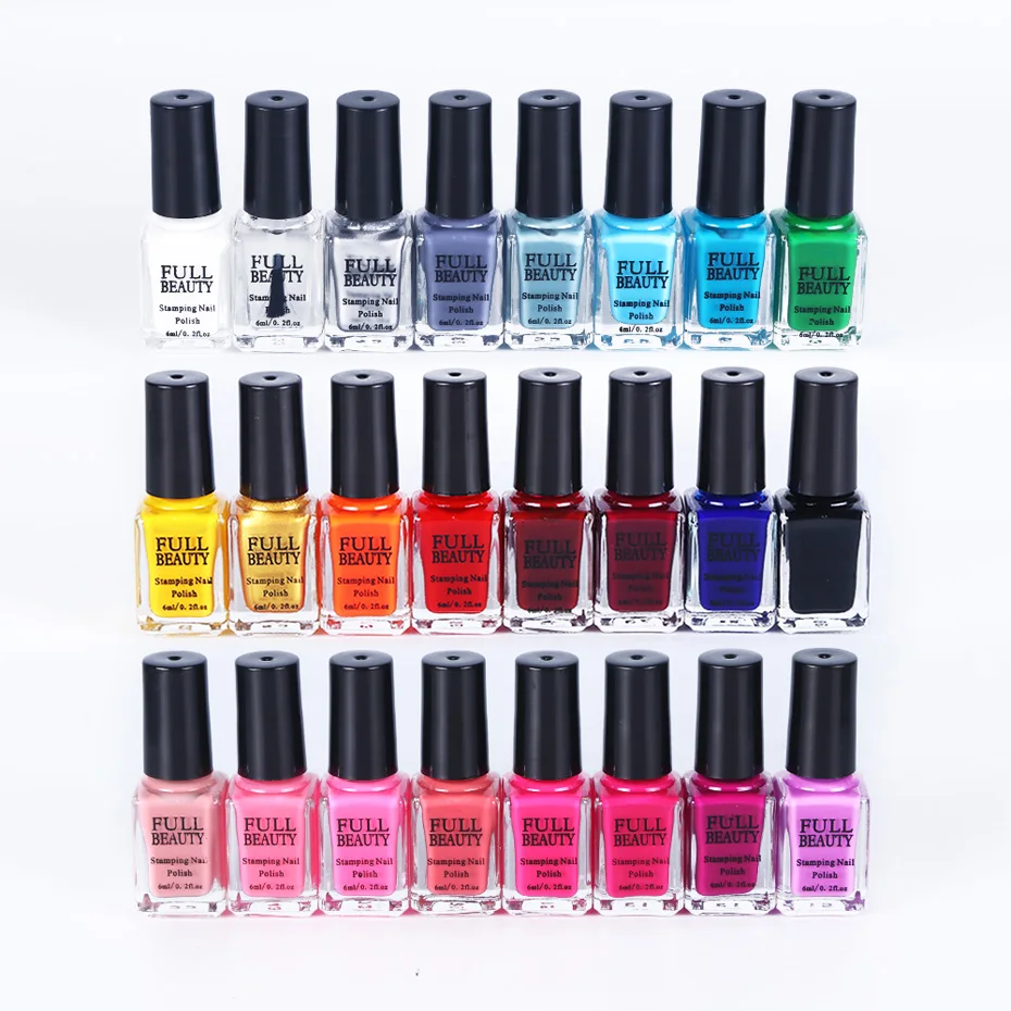 6 мл Гель лак для стемпинга дизайна ногтей штамп трафаретная пластина Цветной