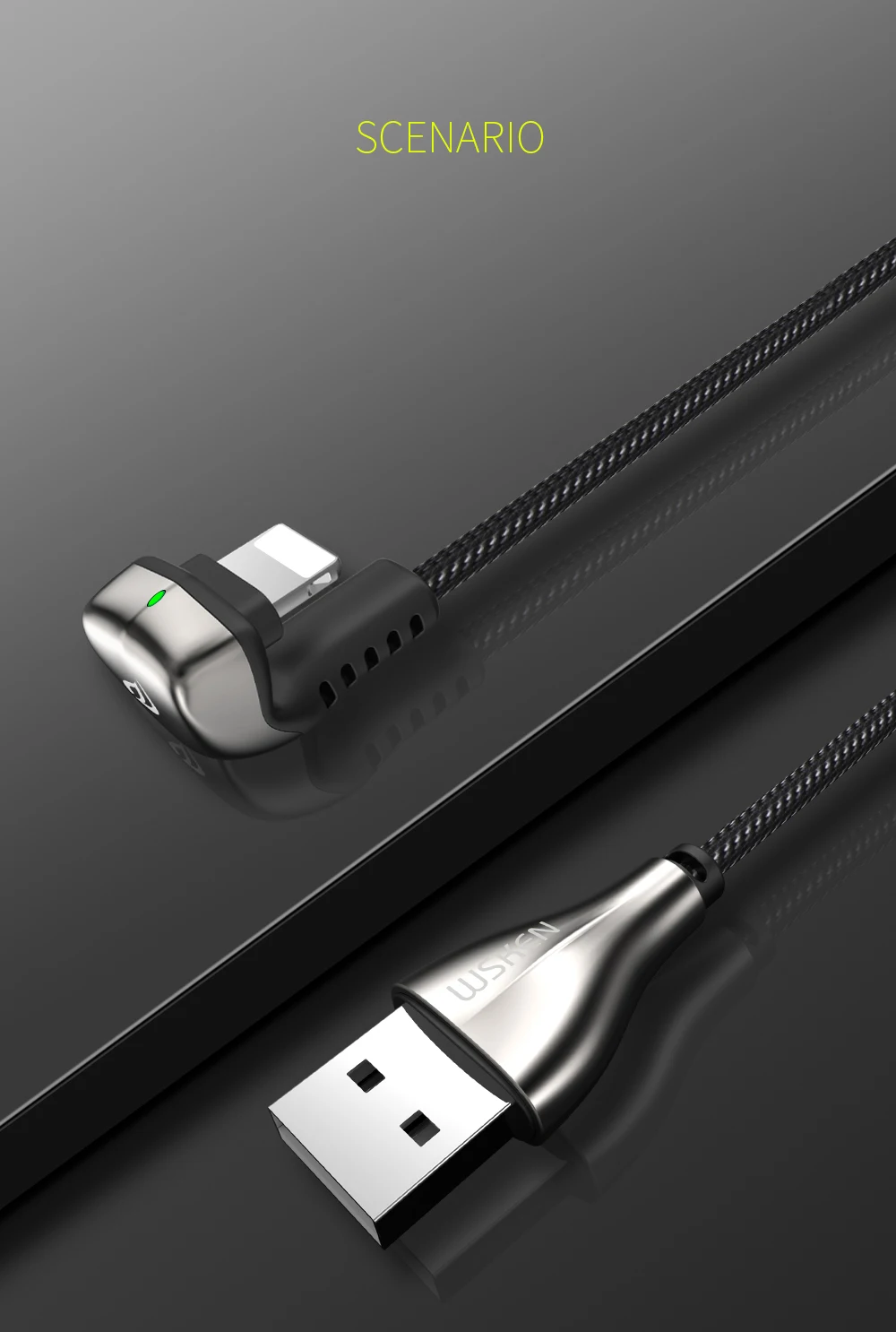 Xiaomi Wsken кабель usb type-C зарядный USB-C кабель для передачи данных для мобильного телефона плетеный кабель провод шнур