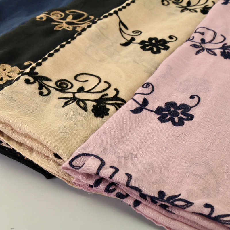 Женский модный вышитый шарф 2020x90 см 180|designer hijab|fashion hijabhijab design |