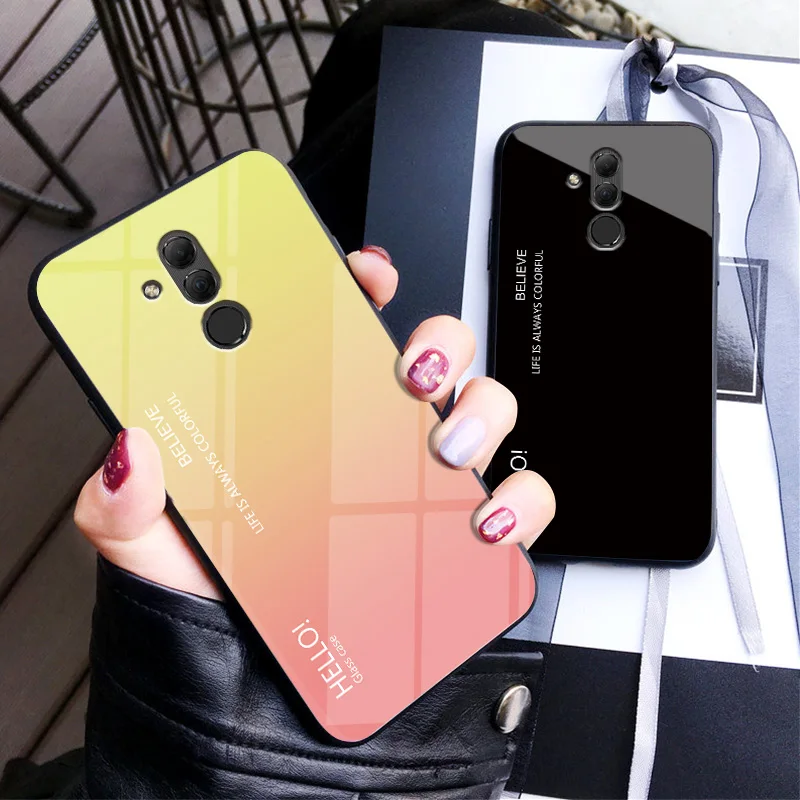 Gradation Glass Case For Huawei Mate 20 X 10 Lite P10 Plus P20 Pro P Smart NOVA 3 3i 2i 3E Honor 8X 7A Y9 2019 Y6 Y7 2018 |