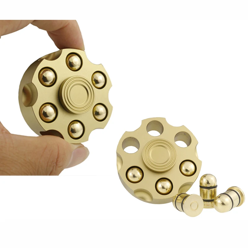 Metal Bearing colorful Revolver Bullet Tri fidget Spinner Finger AutismADHD Hand EDC Adult Stress Relief Toy |