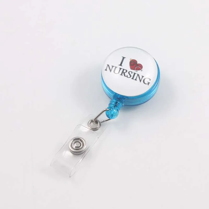 I Love уход выдвижной лыжный пропуск ID Card держатель для бейджика Pull Key Name Tag брелок для ключей для медсестер больницы офиса - Цвет: same as pic