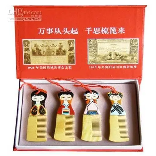 

handcrafted wood comb-a169 Classic!hot sale!Gifts with Chinese Characteristics set 4