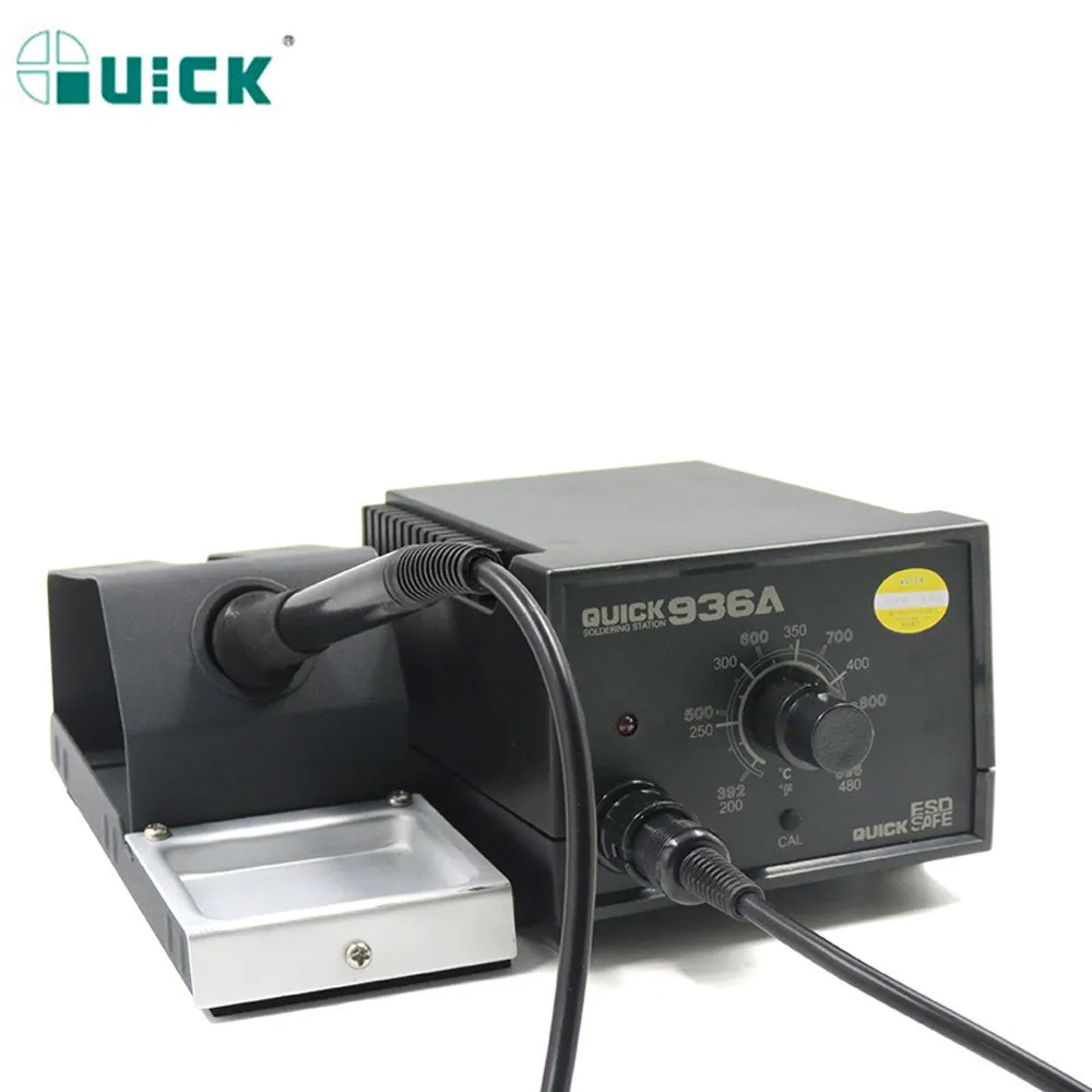 

Original QUICK 220V 60W 936A Constant Temperature Electronic Soldering Iron SMD Rework Station with 10pcs solder iron tips