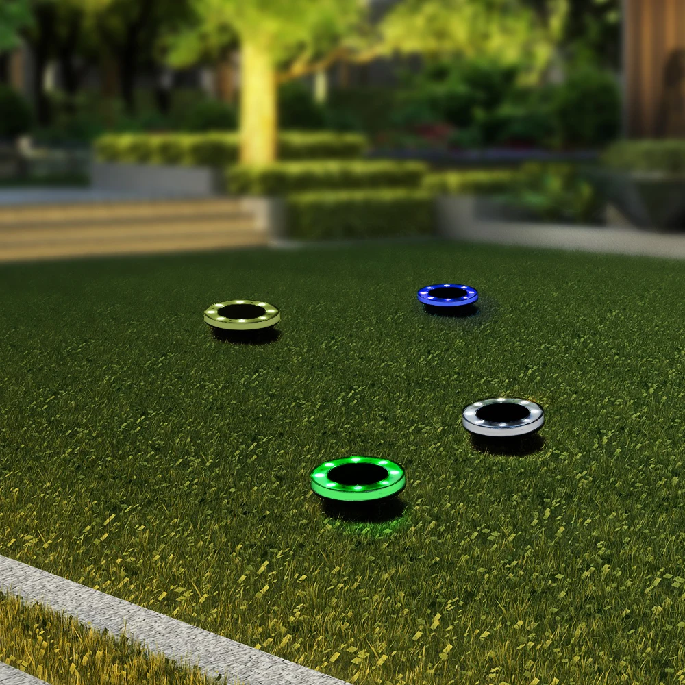 IVYSHION 8 Светодиодный светильник на солнечной энергии наземный панель красочный