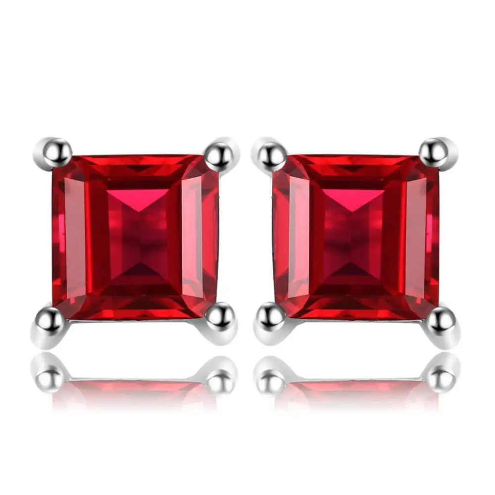Jewelrypalace квадратный 0.6ct создания Изумрудный 925 серебро Серьги-гвоздики Модные украшения для Для женщин
