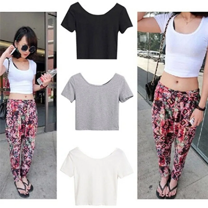 Летние пикантные топы Женская одежда с коротким рукавом футболки Элегантные