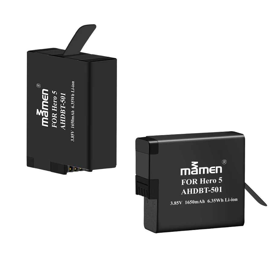 Mamen GoPro AHDBT 501 батарея для спортивной камеры 1650mAh+ type-C двойное зарядное устройство для GoPro Hero 5 6 7 черный аккумулятор для спортивной экшн-камеры