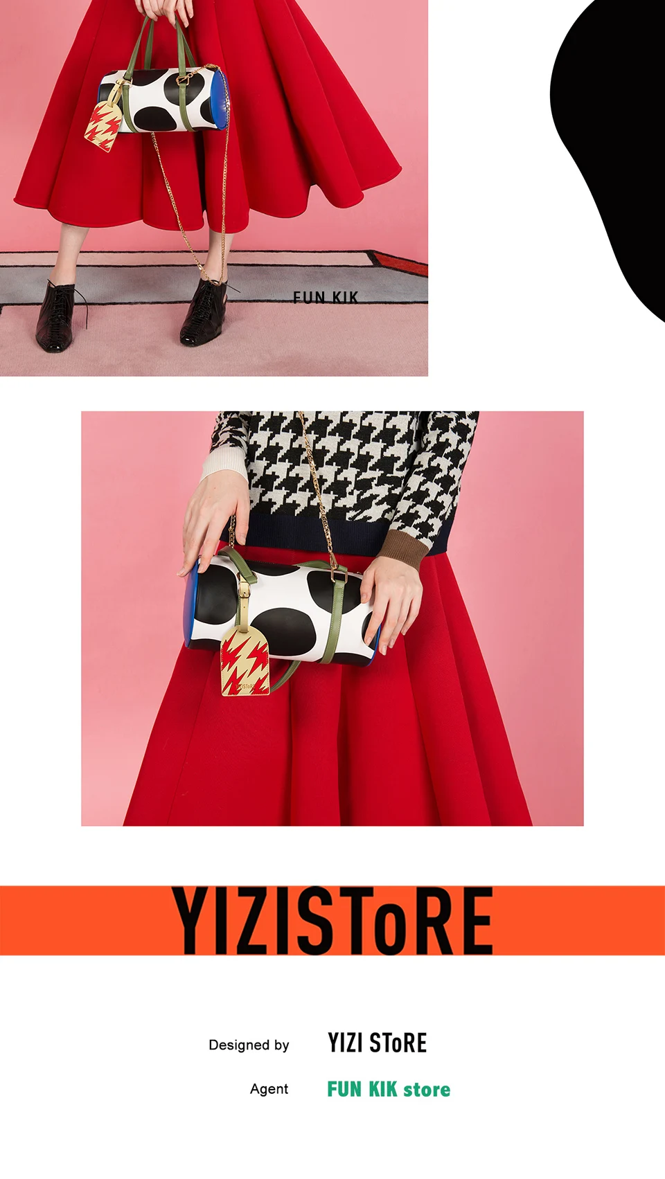 YIZISTORE Модные pu кожаные принтованные Классические Сумки на цепочке для женщин в 4 стилях [FUN KIK]