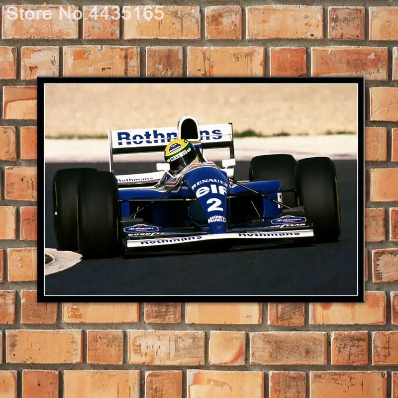 Постеры и принты Ayrton Senna Da Silva F1 гонщик Чемпион художественный плакат Настенная картина холст живопись для гостиной домашний декор - Цвет: Черный