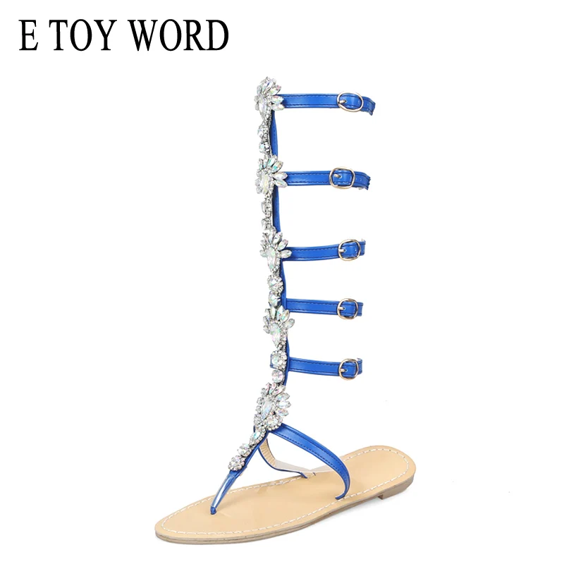 E TOY/римские сандалии на плоской подошве в богемном стиле женская обувь со