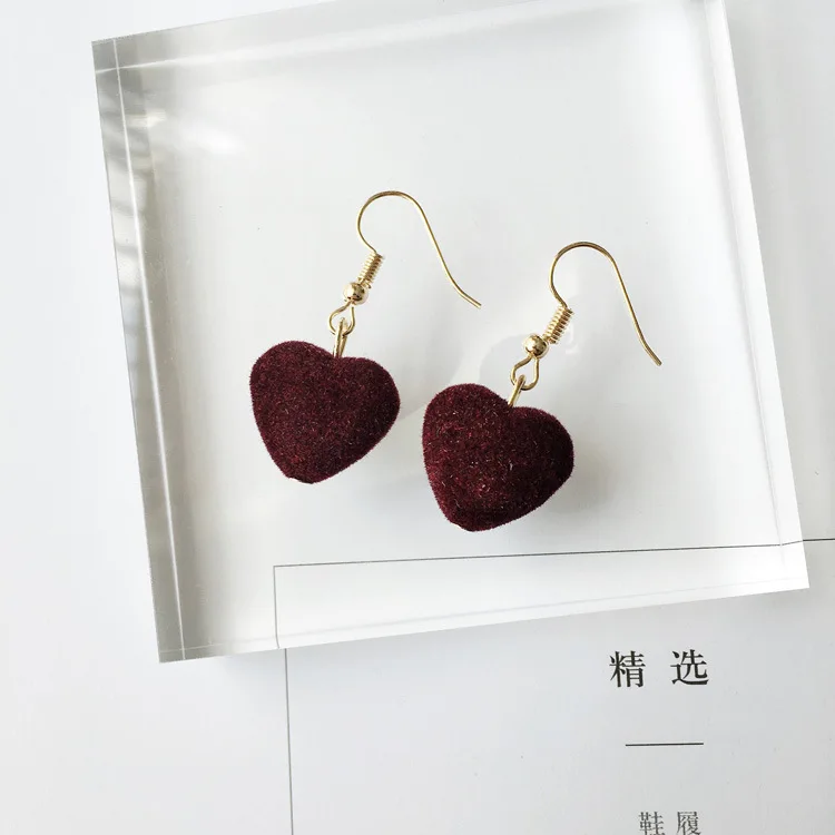 Реальные Коло Pendientes E1018 Harajuku в стиле ретро бархат Ушные крючки любовь «Гладиатор» с ремешками в виде геометрических фигур серьги Lint в стиле «Джокер»; модные