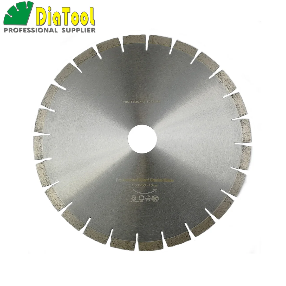 DIATOOL Dia14Inch 370MM Professional quality Diamond Silent Saw Blade Sandwich Steel core Granite cutting Disc Wheel 15x50MM