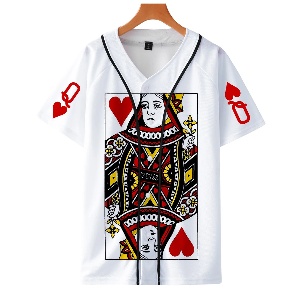 Poker 3D Jack queen King бейсбольная Мужская Футболка Kpop веселое Harajuku Летняя мужская