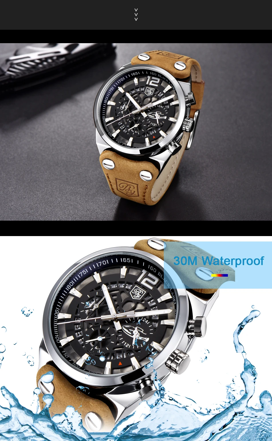 BENYAR Mens Watches Top Luxury Chronograph Sport Mens Watches Fashion Brand Waterproof Military Watch Relogio Masculino BY-5112M