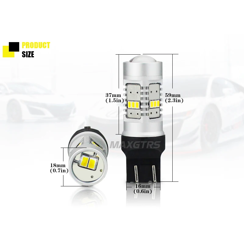 MAXGTRS T20 светодиодный W21/5 Вт 7443 светодиодный фонарь 3020 лм яркий 14SMD теплый белый автомобильный тормозной обратный стояночный DRL противотуманный светильник резервная лампа
