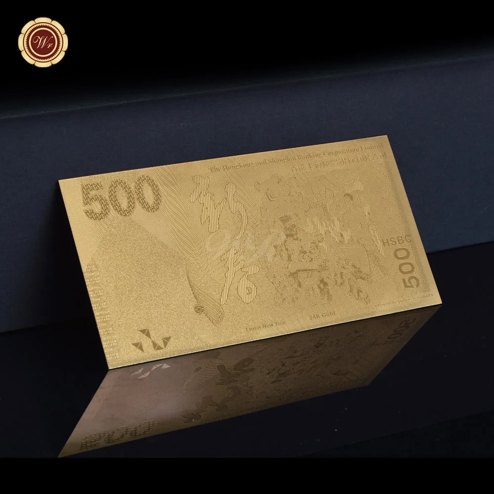 Небольшой подарок для клиента HongKong Gold Banknote 500 доллар банкнота из золотой фольги новые банкноты продукты для коллекции