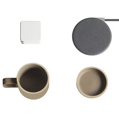 Coffee cup 100-240 В Подогрев чашки коврик теплый коврик для кофе молоко водонагреватель подстаканник Настольный отопительный инструмент беспроводной зарядный термостат - Цвет: Coffee cup