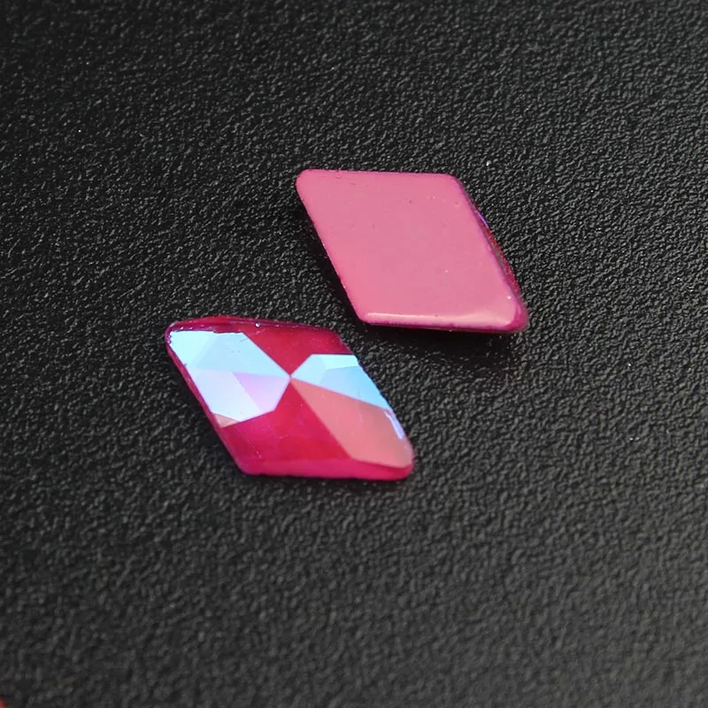 6.Rose Rhombus 30 шт/партия ромб 6x10 мм плоская задняя смола без горячей фиксации 10 мокко цвета ромб стразы с плоской обратной поверхностью 3D драгоценные камни для дизайна ногтей - Цвет: 6.Rose Rhombus