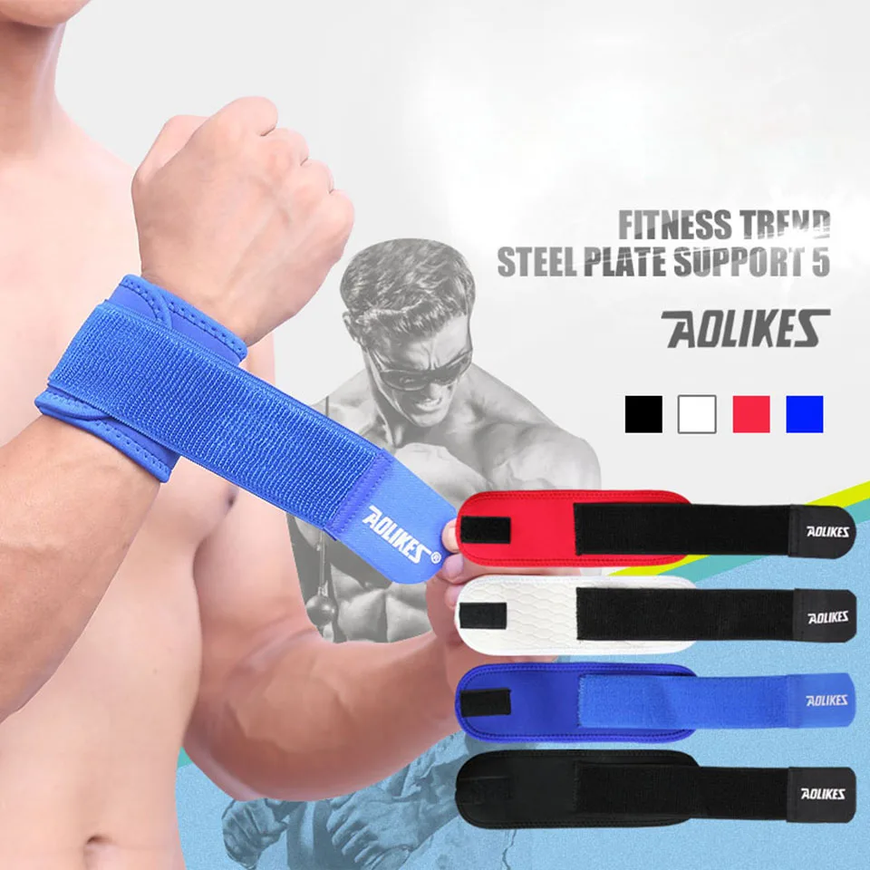 

AOLIKES 1PCS Adjustable Wrist Support Brace Brand Wristband Men and Women Gym Wrestle Professional Sports Protection Wrist