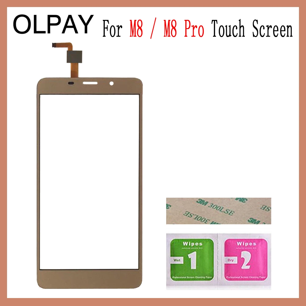 OLPAY 5," для Leagoo M8 Pro, сенсорный экран, дигитайзер для Leagoo M8, сенсорная панель, сенсорный экран, сенсор, переднее стекло, Бесплатный клей+ салфетки - Цвет: Gold No Tools
